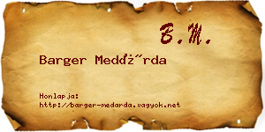 Barger Medárda névjegykártya